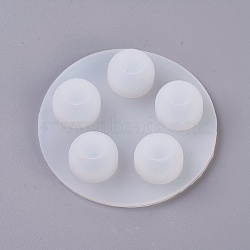 Silicone Molds, Sphere Molds, Resin Casting Molds, For UV Resin, Epoxy Resin Jewelry Making, Ball, White, 66x15mm, Hole: 8mm(X-DIY-G008-08)