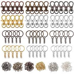 DIY Key Chain Making Finding Kit, Includign Alloy Swivel Lobster Claw Clasps, Iron Screw Eye Pin Peg Bails & Iron Split Key Rings, Mixed Color, 360pcs/set(FIND-SZ0002-05)