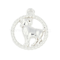 Twelve Constellations Alloy Pendants, Aries, 22.5x19x2.5mm, Hole: 1.8mm(PALLOY-Q006-01H-S)