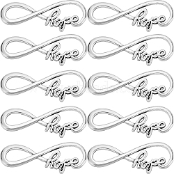 50Pcs Tibetan Style Alloy Infinity with Word Hope Connector Charms, Cadmium Free & Lead Free, Antique Silver, 15x39x2mm(TIBE-SC0004-59)