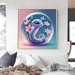 DIY Twelve Chinese Zodiac Pattern 5D Diamond Painting Kits, Snake, 300x300mm(PW-WG84579-06)