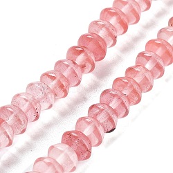 Cherry Quartz Glass Beads Strands, Saucer Beads, 8x5mm, Hole: 0.6mm, about 40pcs/strand, 7.76''(19.7cm)(G-P559-A12-01)