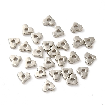 CCB Plastic Beads, Heart, Platinum, 4.5x5x1.5mm, Hole: 1.4mm