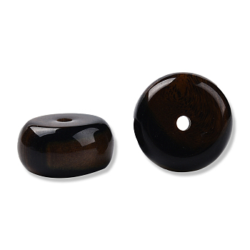 Resin Beads, Imitation Gemstone, Flat Round/Disc, Coconut Brown, 16.5~17x8.5~9mm, Hole: 2~2.3mm
