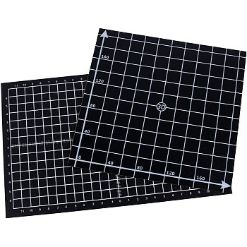 3D Printing Build Surface, with Adhesive Back, for 3D Printers, Rectangle & Square, Black, 30x20x0.08cm, 22x22x0.07cm, 2sheet/set