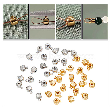 40Pcs 2 Colors Brass Crimp Beads(KK-AR0003-27)-5