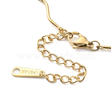 304 Stainless Steel Wave Bar Link Chain Necklace for Women(NJEW-A008-07G)-3