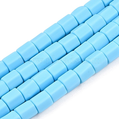 Light Sky Blue Barrel Polymer Clay Beads