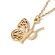 Initial Letter with Butterfly Pendant Necklace(NJEW-C026-01G-P)-1
