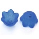 Chunky Blue Transparent Frosted Tulip Flower Acrylic Bead Caps(X-PL543-10)-1