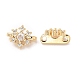 Christmas Brass Pave Clear Cubic Zirconia Slide Charms(KK-G465-39G)-1