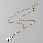 Cowboy Theme Enamel Pendant Necklace with Cable Chains, Alloy Necklace, Shoes, 16.46 inch(41.8cm), Pendant: 21.5x16mm(NJEW-WH0013-17B)