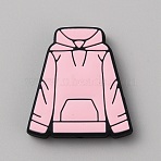 Hoodie Silicone Focal Beads, Pink, 30x28x6mm, Hole: 2mm(SIL-SZC0003-17B-03)