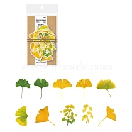 Autumn Leaf PET Sticker Labels, Self-adhesion, for Suitcase, Skateboard, Refrigerator, Helmet, Mobile Phone Shell, Yellow Green, 70~100mm, 10pcs/set(PW-WG14025-05)