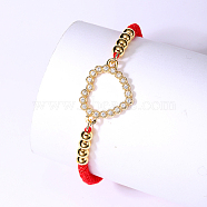 Brass Link Bracelets, Adjustable Bracelet, Heart, No Size(MW2484-5)