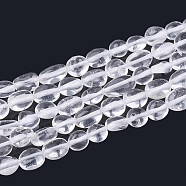 Natural Quartz Crystal Beads Strands, Rock Crystal Beads, Oval, 6~10x6~7x3~5mm, Hole: 1mm, about 55pcs/strand, 15.7 inch(G-T064-56)