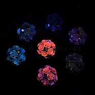 Acrylic Handmade Polymer Clay Rhinestone Beads, Flower, Mixed Color, 20mm, Hole: 1.8mm(FIND-Z036-01)