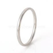 201 Stainless Steel Plain Band Rings, Stainless Steel Color, US Size 6(16.5mm), 1.5mm(RJEW-G107-1.5mm-6-P)