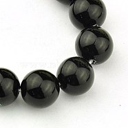 Synthetic Black Stone Beads Strands, Dyed, Round, Black, 6mm, Hole: 0.8mm, about 62pcs/strand, 15~16 inch(GSR6mmC044)