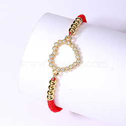 Brass Link Bracelets, Adjustable Bracelet, Heart, No Size(MW2484-5)