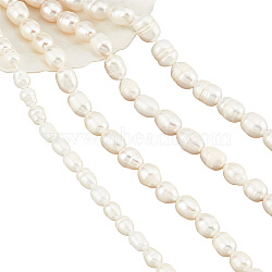 4 Strands 4 Styles Natural Cultured Freshwater Pearl Beads Strands, Rice, Seashell Color, 6.5~13x5~15mm, Hole: 0.8mm, about 16~22pcs/strand, 6.85 inch~7.68 inch(17.4cm~19.5cm), 1 strand/style(PEAR-NB0001-87)