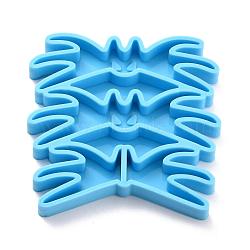 DIY Straw Decoration Silicone Molds, Resin Casting Molds, Clay Craft Mold Tools, Bat, Blue, 84x83x10mm, Inner Diameter: 25x35mm and 25x79mm(DIY-P030-49)