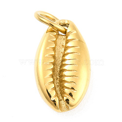 Ion Plating(IP) 304 Stainless Steel Pendants, with Jump Ring, Shell Shape, Golden, 20x11.5x7mm, Hole: 5.5mm(STAS-I190-13G)