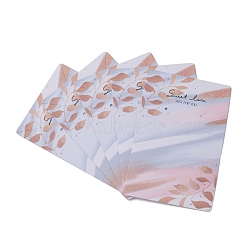 Coated Paper Bracelet Display Cards, Rectangle, Leaf Pattern, 9.1x6x0.04cm(CDIS-D005-09C)