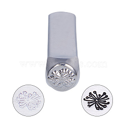 BENECREAT Iron Metal Stamps, for Imprinting Metal, Wood, Leather, Flower Pattern, 64.5x10x10mm(AJEW-BC0005-19F)