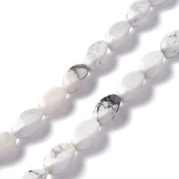 Natural Howlite Beads Strands, Twist, 12x6x6mm, Hole: 1mm, about 33~34pcs/strand, 15.39''~15.98''(39.1~40.6cm)