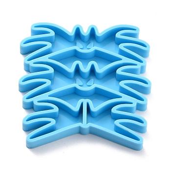 DIY Straw Decoration Silicone Molds, Resin Casting Molds, Clay Craft Mold Tools, Bat, Blue, 84x83x10mm, Inner Diameter: 25x35mm and 25x79mm