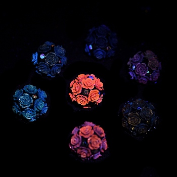 Acrylic Handmade Polymer Clay Rhinestone Beads, Flower, Mixed Color, 20mm, Hole: 1.8mm