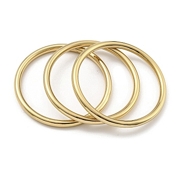 3Pcs Vacuum Plating 202 Stainless Steel Plain Ring Bangle Sets, Stackable Bangles for Women, Golden, Inner Diameter: 2-5/8 inch(6.8cm), 6mm
