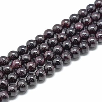 Natural Garnet Beads Strands, Grade A, Round, 4mm, Hole: 1mm, about 84~90pcs/strand, 15.1 inch