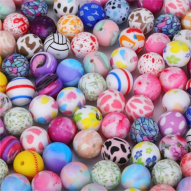 Printed Round Silicone Focal Beads(SI-JX0056A-20)-4