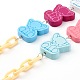 Printed Elephant Natural Dyed Wood Beaded Necklaces(NJEW-JN03527)-4
