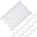 10 Yards Polyester Wave Lace Ribbon, Lace Trim, Clothes Accessories, White, 5/8~1-1/8 inch(16~27mm)(OCOR-HY0001-48)