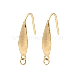 304 Stainless Steel Earring Hooks, Ion Plating(IP), with Loop & Jump Ring, Real 18K Gold Plated, 19.5x4.4mm, Hole: 1.5mm, Pin: 0.8x0.5mm(STAS-C161-05G)