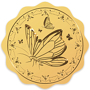 Self Adhesive Gold Foil Embossed Stickers, Medal Decoration Sticker, Butterfly Farm, 5x5cm(DIY-WH0211-129)