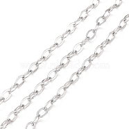 304 Stainless Steel Cable Chains, Unwelded, with Spool, Stainless Steel Color, 4x2.2x0.6mm, about 32.81 Feet(10m)/Roll(CHS-C002-03P-04)