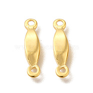 Brass Connector Charms, Cadmium Free & Lead Free, Horse Eye Links, Real 24K Gold Plated, 10.5x2.5x2.5mm, Hole: 1mm(KK-H442-21G)