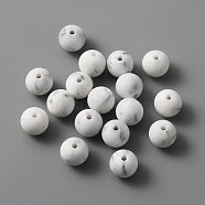 Silicone Beads, DIY Nursing Necklaces and Bracelets Making, Chewing Pendants For Teethers, Round, WhiteSmoke, 12x11mm, Hole: 2mm(SIL-WH0001-32E)