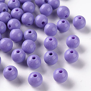 Opaque Acrylic Beads, Round, Lilac, 10x9mm, Hole: 2mm, about 940pcs/500g(MACR-S370-C10mm-A32)