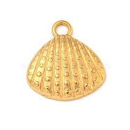 Ion Plating(IP) 304 Stainless Steel Pendants, Shell Charms, Real 18K Gold Plated, 19x17x3mm, Hole: 2.2mm(STAS-N103-107G)