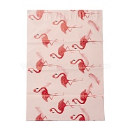 PE Plastic Self-Adhesive Packing Bags, Misty Rose, Rectangle, Flamingo Pattern, 37.5~37.7x25.4~25.5x0.01cm(OPP-B003-01A-06)