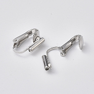 Brass Clip-on Earring Findings, For Non-Pierced Ears, Platinum, 16x12.5x7mm(KK-WH0033-34P)