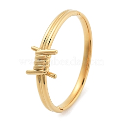 Ion Plating(IP) 304 Stainless Steel Knot Hinged Bangles for Women, Golden, 3/4 inch(2.05cm), Inner Diameter: 2-3/8x2-1/8 inch(6x5.3cm)(BJEW-Z068-04G-02)