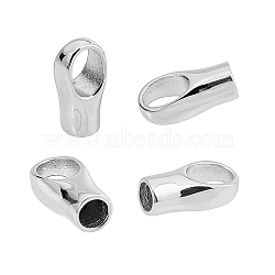 304 Stainless Steel Cord Ends, End Caps, Stainless Steel Color, 18x9x7mm, Hole: 6x8mm, 5mm inner diameter, 5pcs/box(STAS-UN0009-32B)