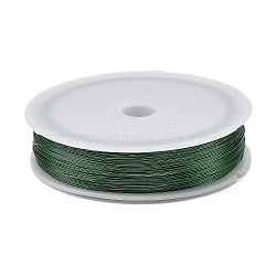 Baking Painted Iron Wire, Round, Green, 0.3mm, about 328.08 Feet(100m)/Roll(MW-NH0001-02A)