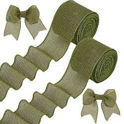 10 Yards Burlap Ribbons, for Gift Wrapping, Wedding Party Decor, Olive Drab, 2-1/2 inch(63mm)(SRIB-WH0026-11B)